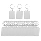 80 Pcs Transparent Keychain Picture Frame Keyring
