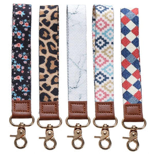 4pcs Mixed Style Cloth Keychain Long Ribbon Lobster Clasp Keyring