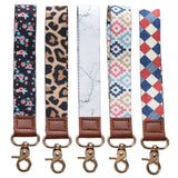 4pcs Mixed Style Cloth Keychain Long Ribbon Lobster Clasp Keyring
