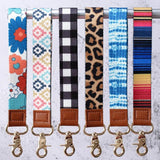 4pcs Mixed Style Cloth Keychain Long Ribbon Lobster Clasp Keyring