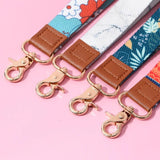 4pcs Mixed Style Cloth Keychain Long Ribbon Lobster Clasp Keyring