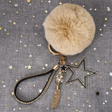 Women Pompom Ball Keychain Wallet Accessories Key Ring Car Pendant