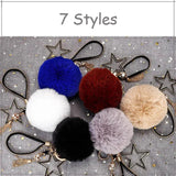 Women Pompom Ball Keychain Wallet Accessories Key Ring Car Pendant