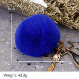 Women Pompom Ball Keychain Wallet Accessories Key Ring Car Pendant