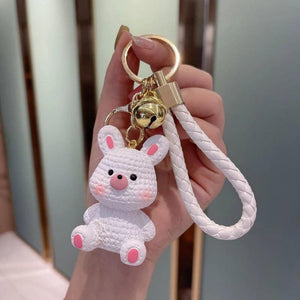 Resin Chubby Cartoon Animal Keychain - Rabbit Dinosaur Chick Bunny Pig