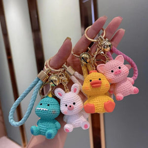 Resin Chubby Cartoon Animal Keychain - Rabbit Dinosaur Chick Bunny Pig