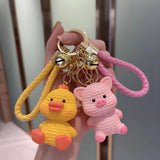 Resin Chubby Cartoon Animal Keychain - Rabbit Dinosaur Chick Bunny Pig