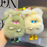 Rex Rabbit Hair Plush Keychain Bag Car Key Pompon Pendant Accessories