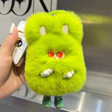 Rex Rabbit Hair Plush Keychain Bag Car Key Pompon Pendant Accessories