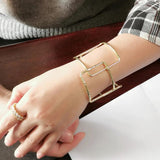 Minimalism Metal Splicing Cuff Bracelet Bangle Women Geometric