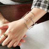 Minimalism Metal Splicing Cuff Bracelet Bangle Women Geometric