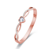 Zircon Heart Bangle & Bracelet Stainless Steel Wedding Bangles