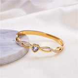 Zircon Heart Bangle & Bracelet Stainless Steel Wedding Bangles