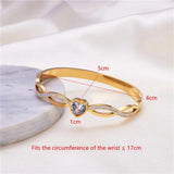 Zircon Heart Bangle & Bracelet Stainless Steel Wedding Bangles