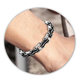 Vintage Bicycle Chain Men Wide Bracelet Motorcycle Accessories Men Jewelry