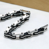 Vintage Bicycle Chain Men Wide Bracelet Motorcycle Accessories Men Jewelry