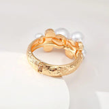 Alloy Cuff Charm Pearl Bracelet for Women