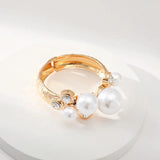 Alloy Cuff Charm Pearl Bracelet for Women