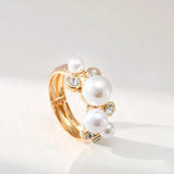 Alloy Cuff Charm Pearl Bracelet for Women