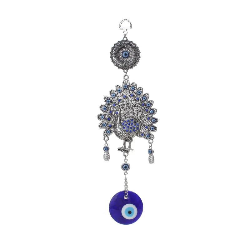 Peacock Evil Eye Car Keychain Wall Hanging