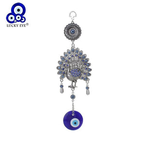 Peacock Evil Eye Car Keychain Wall Hanging