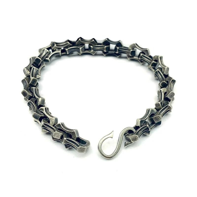 Punk Brass S Hook Chain Linked Geometric Bracelets Vintage Cuff Jewelry