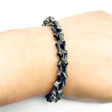 Punk Brass S Hook Chain Linked Geometric Bracelets Vintage Cuff Jewelry