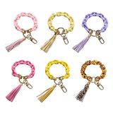 Acrylic Link Chain Keychain with Tassel Pendant