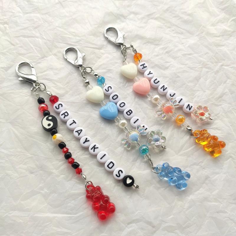 Kpop Stray Kids Key Chain Skz Keychains Crystal Letter Bag Pendant
