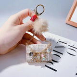 Ladies Mink Bag Keychain Tassel Car Key Chain For Women