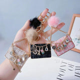 Ladies Mink Bag Keychain Tassel Car Key Chain For Women