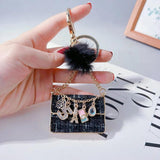 Ladies Mink Bag Keychain Tassel Car Key Chain For Women