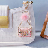Ladies Mink Bag Keychain Tassel Car Key Chain For Women