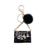 Ladies Mink Bag Keychain Tassel Car Key Chain For Women