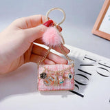 Ladies Mink Bag Keychain Tassel Car Key Chain For Women