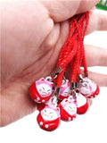 10pcs Lucky Cats Jingle Bells Christmas DIY Crafts Lanyard Accessory Key Chain