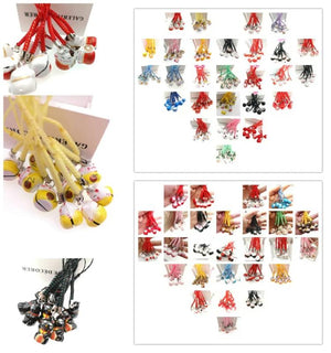 10pcs Lucky Cats Jingle Bells Christmas DIY Crafts Lanyard Accessory Key Chain