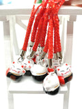10pcs Lucky Cats Jingle Bells Christmas DIY Crafts Lanyard Accessory Key Chain
