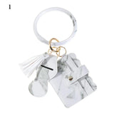 Leopard Snake Card Bag with Tassel Bracelet Keychain