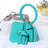 Leopard Snake Card Bag with Tassel Bracelet Keychain