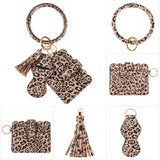 Leopard Snake Card Bag with Tassel Bracelet Keychain