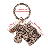 Leopard Snake Card Bag with Tassel Bracelet Keychain