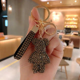Crystals Bear Keychain Animal Doll Pendant Key Chains Car Key Holder Bag Keyring