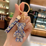 Crystals Bear Keychain Animal Doll Pendant Key Chains Car Key Holder Bag Keyring