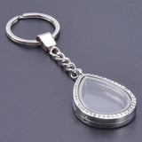 Teardrop Crystal Keychain Glass Floating Charm Water Drop Locket Pendant Gift