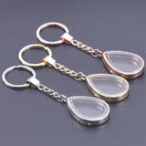 Teardrop Crystal Keychain Glass Floating Charm Water Drop Locket Pendant Gift