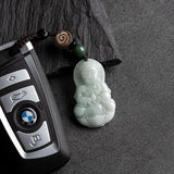 Burmese Jade Keychain Lanyard Wristlet for Men