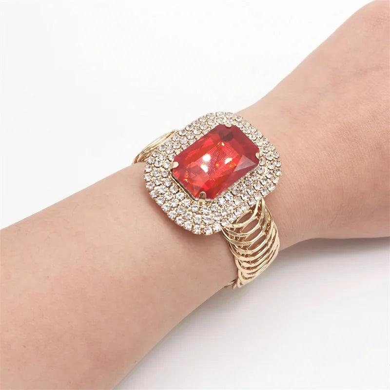 Red Gem Adjustable Bracelet Gothic Jewelry for Women