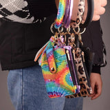 Multiful Keychain Key Ring And Card Wallet PU Leather O Key Ring