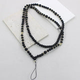 Volcanic Rock Beads Chain Wood Beads Long Necklace